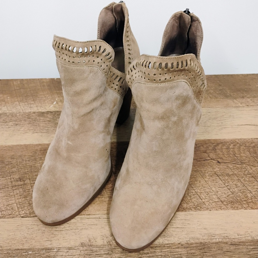 Vince Camuto‎ Boots Womens 10 M Fileana Split Shaft Ankle Bootie Brown Suede Zip - Picture 3 of 13